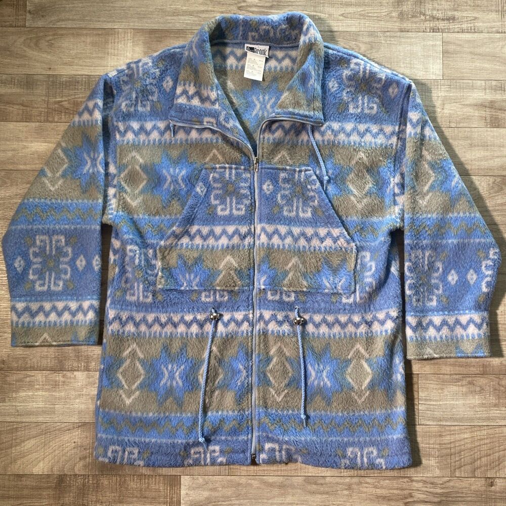 Vintage OUTBROOK Fleece Jacket Womens Geometric Gorpcore 90s M